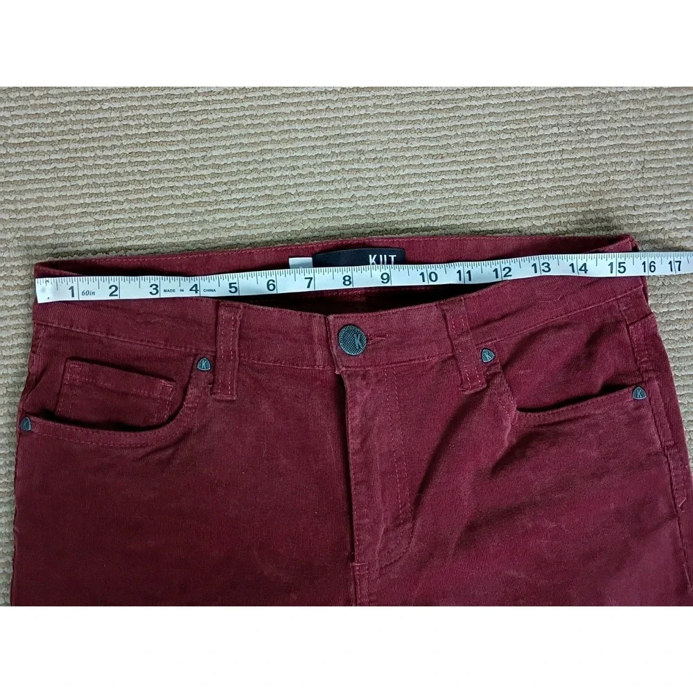 Kut From The Kloth Womens Size 8 Burgundy Corduroy Mia Toothpick Skinny - Picture 3 of 11